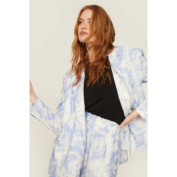 Thakoon Collective Tie Dye Pastel Blazer Jacket Blue White Womens 4 - Picture 4 of 13